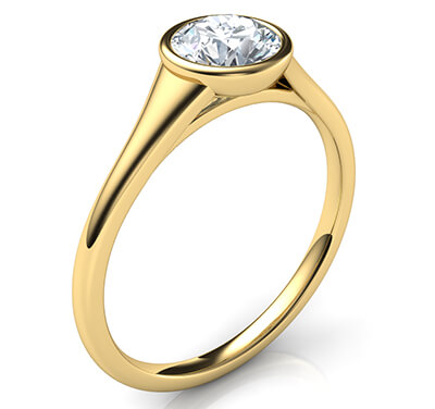 Elegante y elegante anillo de compromiso de bajo perfil para rondas-Beyonce
