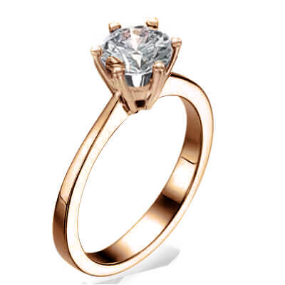  Rose Gold New  Martini prongs head diamond engagement ring