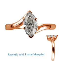 Foto Anillo de compromiso, abrazadera de perfil bajo para diamantes Marquesa de
