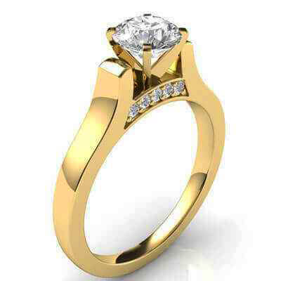 Designers Cathedral engagement ring with side stones