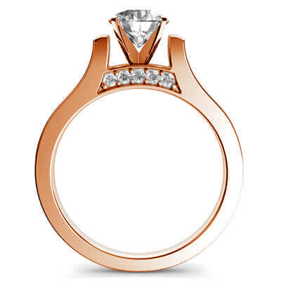 Designers Cathedral Rose Gold engagement ring with side stones