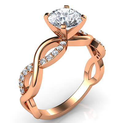 Rose Gold Infinity engagement ring for all shapes and sizes