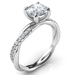Picture of Crystal- the rope engagement ring with side diamonds, for all shapes