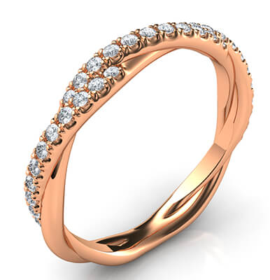 Crystal- the rope wedding band with diamonds