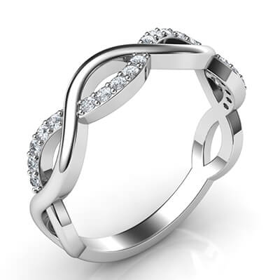 Infinity wedding band with 0.20 carat accent diamonds