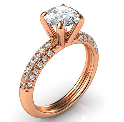 Contemporary engagement ring with side diamonds-Donna