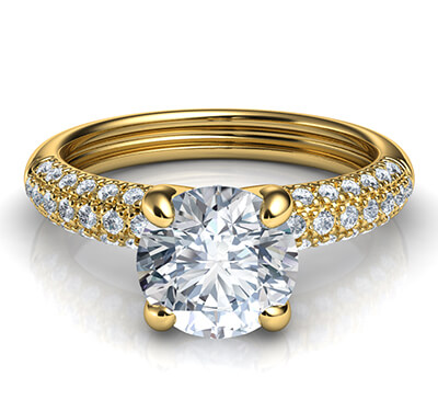 Contemporary engagement ring with side diamonds-Donna