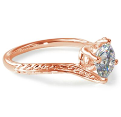 Picture of  Rose Gold Vintage style wheet motif solitaire engagement ring