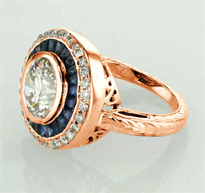  Rose gold Victorian Replica Vintage Engagement ring