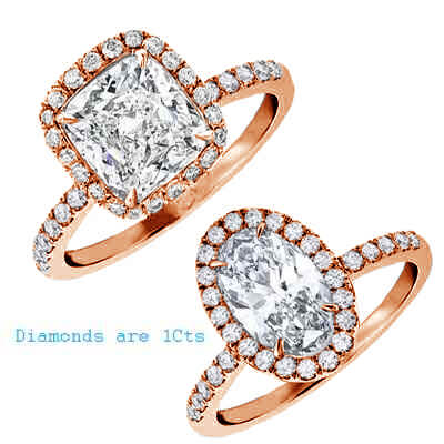 Oval or Cushion Halo engagement ring