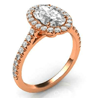 Delicate halo for Ovals, Marquises and Pears, 1.5 mm band, 1/3 carat side diamonds Micro-Paved set