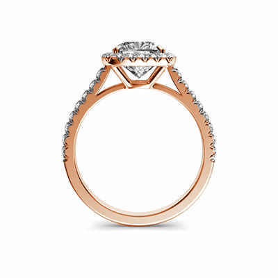 Delicate Cushion diamond halo for Cushion engagement ring
