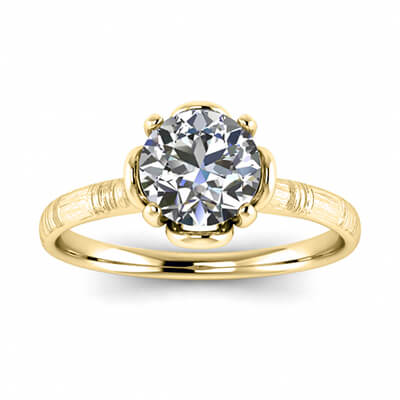 Contemporary hand brushed cathedral solitaire engagement ring, Kathleen