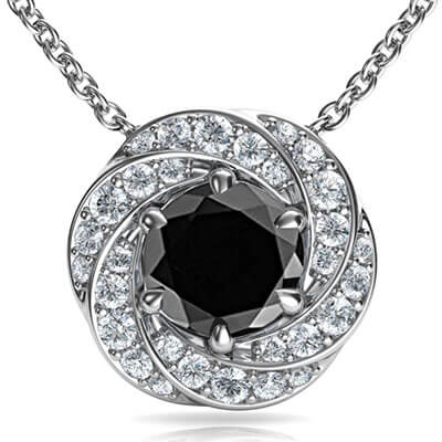 The Spinner pendant with 1 carat Black center diamond
