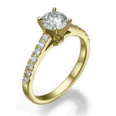 Solid cathedral delicate engagement ring 