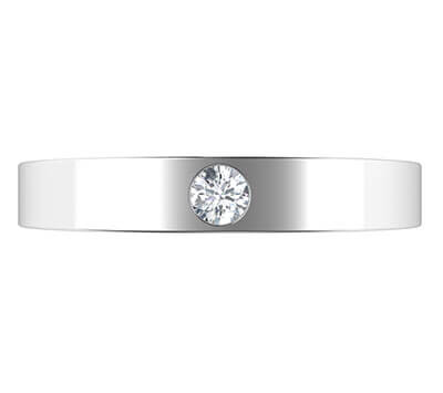 5 mm men's engagement ring with 0.20 carat diamond G VS