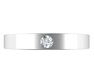 5 mm men's engagement ring with 0.20 carat diamond G VS