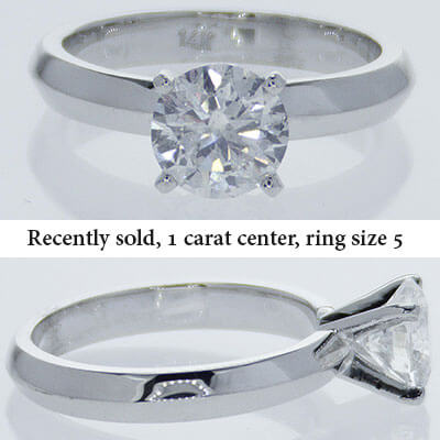 3mm Knife Edge solid Solitaire Engagement ring
