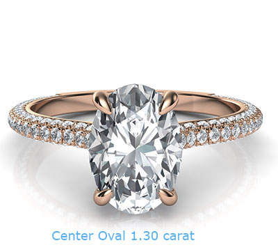 Rose gold all shapes diamond encrusted secret halo Engagement ring