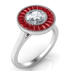 Picture of Natural Rubies,halo engagement ring