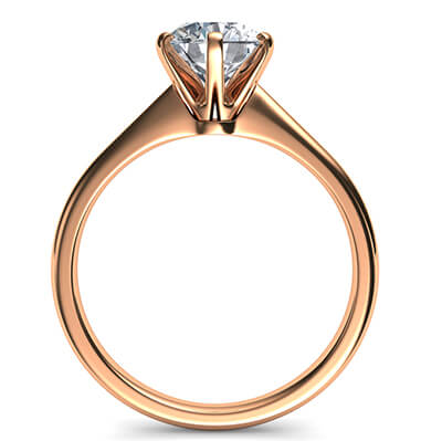 Rose Gold delicate 6 prongs Novo solitaire engagement ring,Lisa