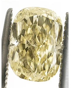 Picture of 0.91 Carats, Cushion Diamond with Very Good Cut, Fancy Yellow Color, SI1 Clarity and Certified By EGL