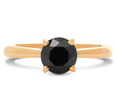 Celda de poder Babosa de mar Elemental Anillo de compromiso solitario con diamante negro de 1 quilate