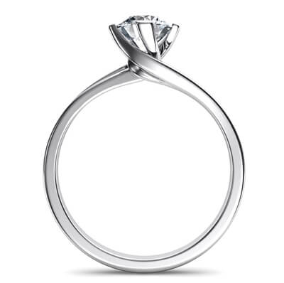 Solitaire engagement ring with a twist