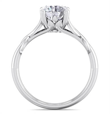 Leaf motif infinity Solitaire engagement ring, Dorothy