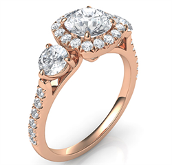 Picture of Rose Gold Rich engagement ring,Price includes two 0.50 side diamonds