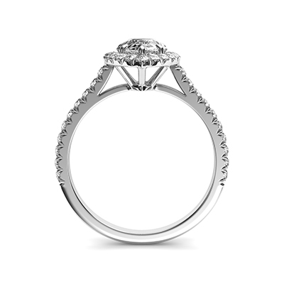 Delicate halo for Pears, 1.5 mm band, 1/3 carat side diamonds Micro-Paved set