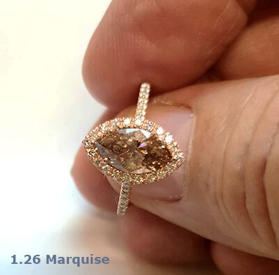Marquise ring with side diamonds,1.50 carat total