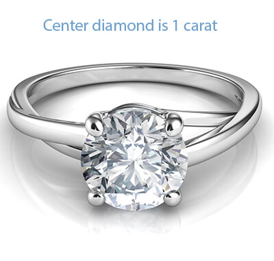Solitaire cathedral engagement ring with a twist, Margaret
