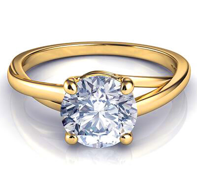 Solitaire cathedral engagement ring for all shapes with a twist, Margaret