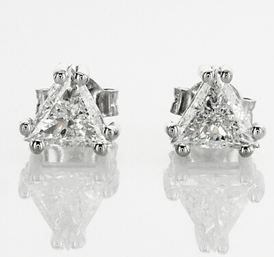 1.33 carat TW Triangle diamond earrings