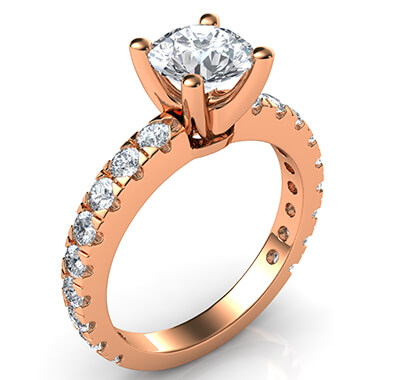 0.85 carat open Pave diamonds engagement ring