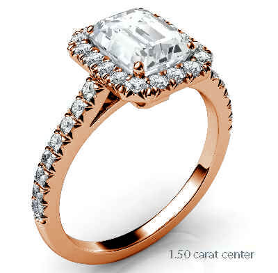 Halo engagement ring for larger diamonds