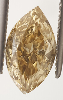 1.00 Carats, Marquise Diamond, Rare Fancy Honey/Gold Color, VS2 Clarity and Certified By CGL, Stock 1657880