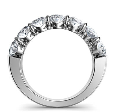 7 natural Oval diamonds  ring, 0.40 carats each