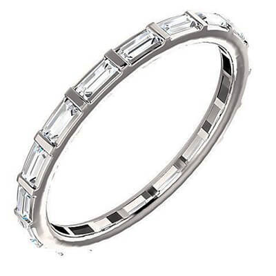 2.45 mm, 1.08 carat Baguettes natural diamonds Anniversary eternity ring
