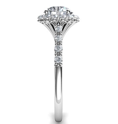 Designers,Vintage Halo 0.32 Cts side diamonds engagement ring