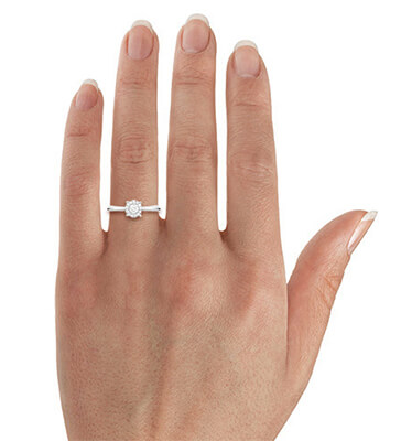 0.53 carat Princess Delicate PreSet Halo Engagement ring