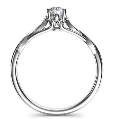 Leaf motif infinity Solitaire engagement ring, Set with 0.25 carat diamond GH VS Very-Good Cut