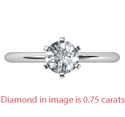 6 prongs Classic solitaire engagement ring settings