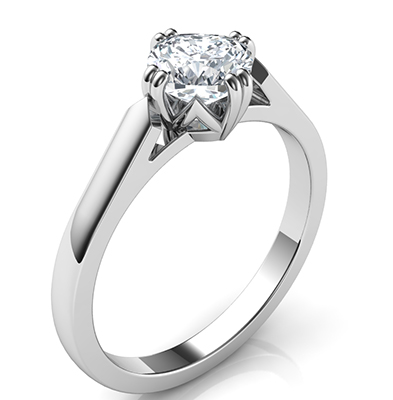 2 mm low profile solitaire engagement ring