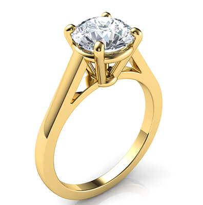 High Profile Cathedral engagement ring for all diamond shapes