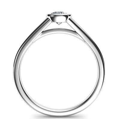 Cheap bezel set sleek engagement ring