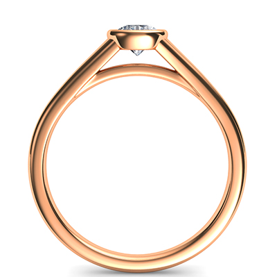 Rose Gold Cheap bezel set sleek engagement ring