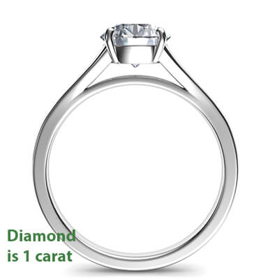 Split band Solitaire cathedral engagement ring for all diamond shapes-Stacy