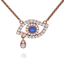 Picture of Evil eye pendant, 14k White,Yellow or Rose Gold